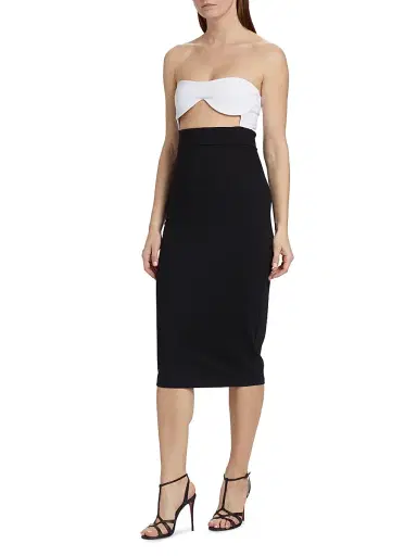 susana monaco Women's Colorblock Cut-Out Tube Dress - Black White | Thumbnail 2 susana monaco Women's Colorblock Cut-Out Tube Dress - Black White | Thumbnail 2