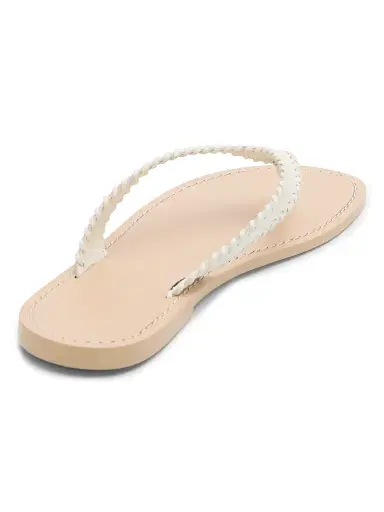Cinq à Sept Women's Jessica Woven Leather Flat Sandals - Ivory Natural - Size 11 | Thumbnail 3