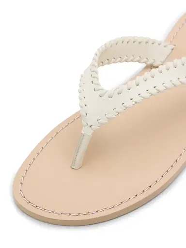 Cinq à Sept Women's Jessica Woven Leather Flat Sandals - Ivory Natural - Size 11 | Thumbnail 5