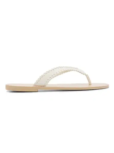 Cinq à Sept Women's Jessica Woven Leather Flat Sandals - Ivory Natural - Size 11 | Thumbnail 1