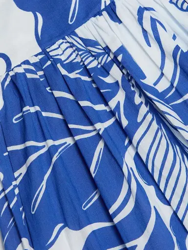 Poupette St Barth Women's Milena Tiered Coral-Print Cotton Midi-Dress - Blue Reef Wave | Thumbnail 7 Poupette St Barth Women's Milena Tiered Coral-Print Cotton Midi-Dress - Blue Reef Wave | Thumbnail 7