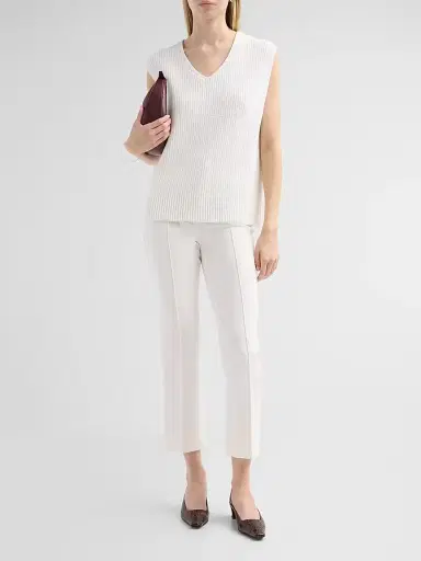 Vince Women's Relaxed Cotton V-Neck Vest - Optic White - Size XXS | Thumbnail 2 Vince Women's Relaxed Cotton V-Neck Vest - Optic White - Size XXS | Thumbnail 2