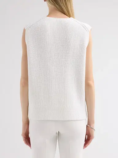 Vince Women's Relaxed Cotton V-Neck Vest - Optic White - Size XXS | Thumbnail 3 Vince Women's Relaxed Cotton V-Neck Vest - Optic White - Size XXS | Thumbnail 3