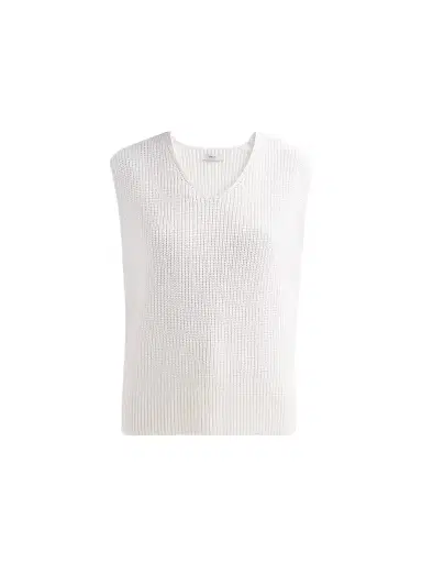 Vince Women's Relaxed Cotton V-Neck Vest - Optic White - Size XXS | Thumbnail 1 Vince Women's Relaxed Cotton V-Neck Vest - Optic White - Size XXS | Thumbnail 1