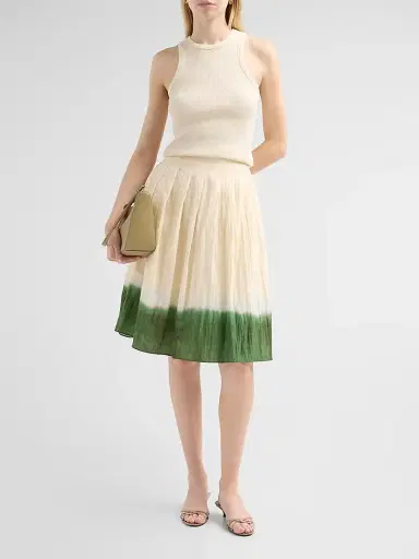 Vince Women's Dip-Dye Pleated Skirt - Porcelain Herba - Size 2 | Thumbnail 2 Vince Women's Dip-Dye Pleated Skirt - Porcelain Herba - Size 2 | Thumbnail 2