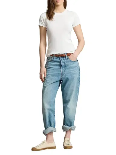 Polo Ralph Lauren Women's Rib-Knit Crewneck T-Shirt - White - Size XL | Thumbnail 2 Polo Ralph Lauren Women's Rib-Knit Crewneck T-Shirt - White - Size XL | Thumbnail 2