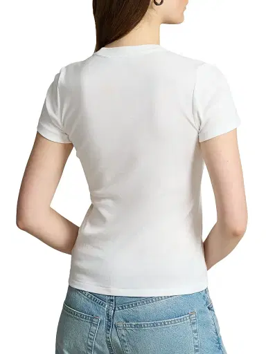 Polo Ralph Lauren Women's Rib-Knit Crewneck T-Shirt - White - Size XL | Thumbnail 4 Polo Ralph Lauren Women's Rib-Knit Crewneck T-Shirt - White - Size XL | Thumbnail 4
