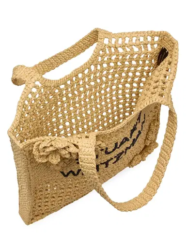 Stuart Weitzman Women's Magnolia Woven Raffia Tote Bag | Thumbnail 3