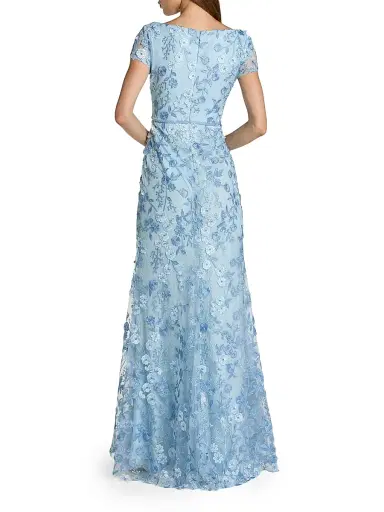 Mac Duggal Women's Petite Floral-Appliquéd Trumpet Gown | Thumbnail 2 Mac Duggal Women's Petite Floral-Appliquéd Trumpet Gown | Thumbnail 2