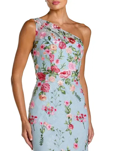 Mac Duggal Women's One-Shoulder Floral Embroidered Gown | Thumbnail 3 Mac Duggal Women's One-Shoulder Floral Embroidered Gown | Thumbnail 3