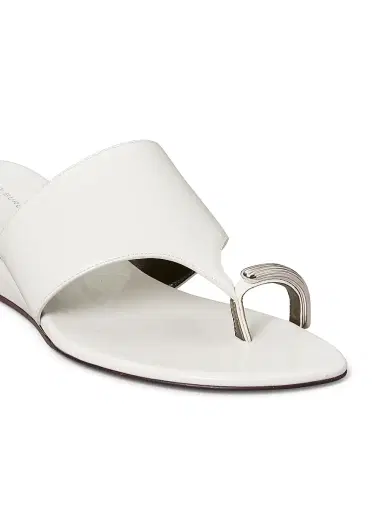 Tory Burch Women's Pierced 45MM Leather Wedge Sandals - Cirrus Cloud - Size 8 | Thumbnail 3 Tory Burch Women's Pierced 45MM Leather Wedge Sandals - Cirrus Cloud - Size 8 | Thumbnail 3