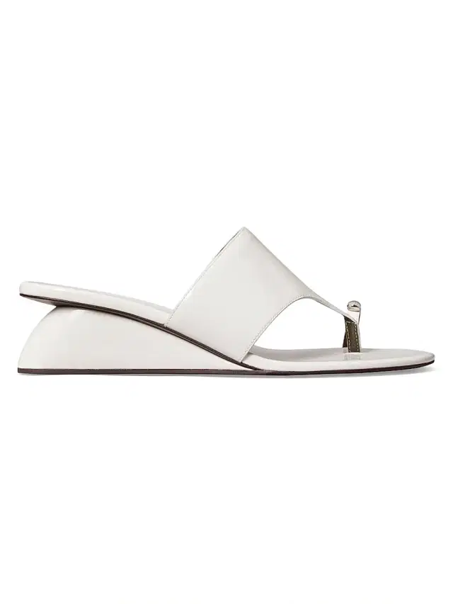 Tory Burch Women's Pierced 45MM Leather Wedge Sandals - Cirrus Cloud