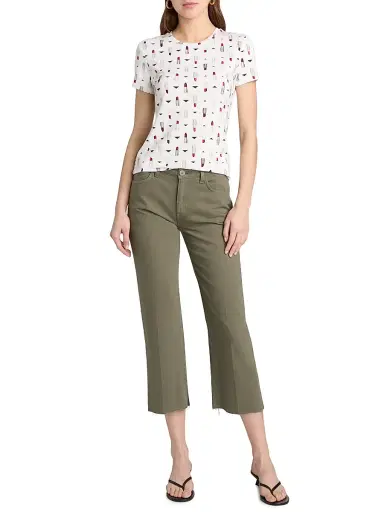 L'Agence Women's Ressi Lipstick-Print T-Shirt - Lipstick Geometric | Thumbnail 2
