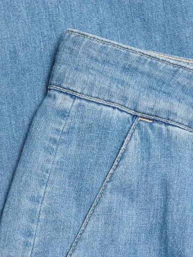 L'Agence Women's Lorenza Denim High-Rise Palazzo Pants - Havana - Size 32 | Thumbnail 7