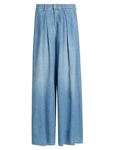 L'Agence Women's Lorenza Denim High-Rise Palazzo Pants - Havana - Size 32 | Thumbnail 1