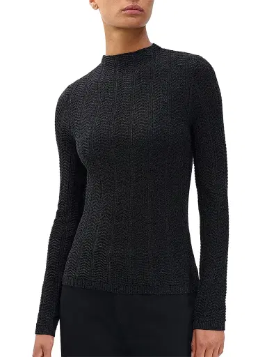 rag & bone Women's Francesca Wool Turtleneck Sweater - Charcoal | Thumbnail 4 rag & bone Women's Francesca Wool Turtleneck Sweater - Charcoal | Thumbnail 4