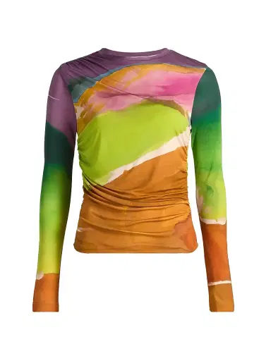 Ulla Johnson Women's Paradis Printed Long-Sleeve Top - Nature Abhors A Vacuum | Thumbnail 1