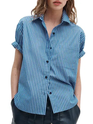 rag & bone Women's Connie Striped Cotton Button-Front Shirt | Thumbnail 3 rag & bone Women's Connie Striped Cotton Button-Front Shirt | Thumbnail 3