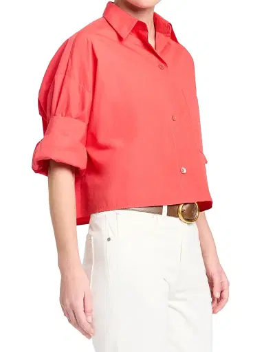 TWP Women's Next Ex Cotton Shirt - Tomato | Thumbnail 3