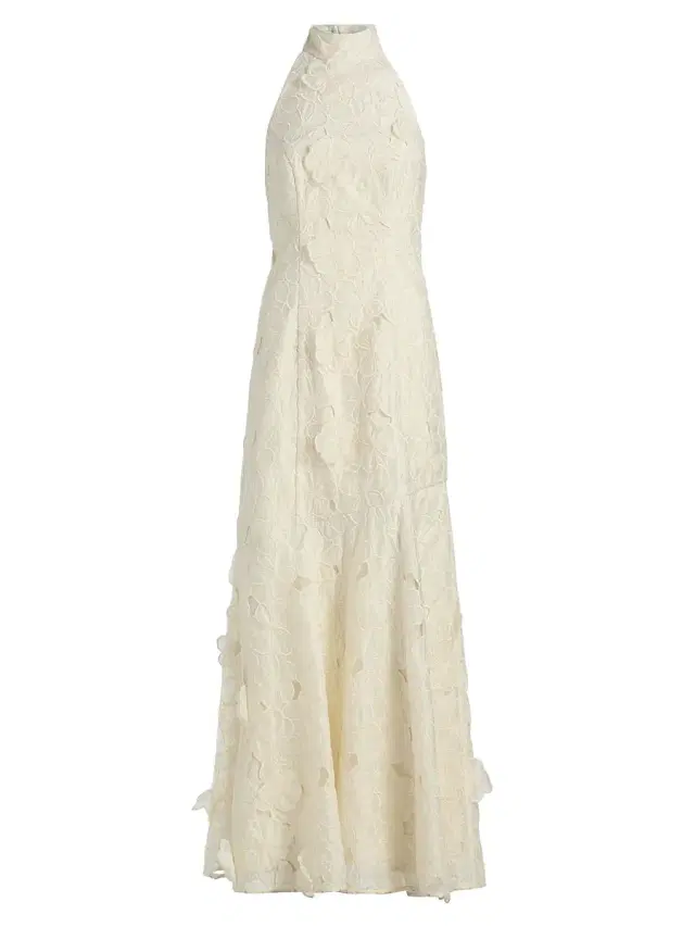 Women's Josefina Halterneck Embroidered Maxi Dress - Ecru