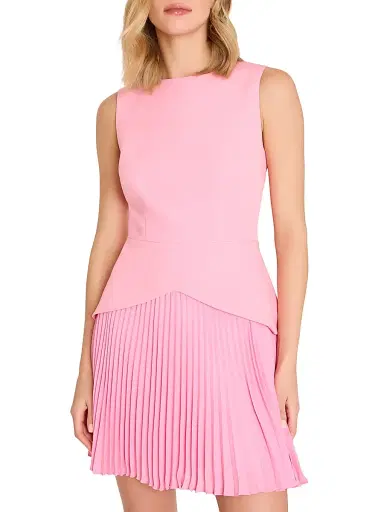 Milly Women's Haddy Pleated Minidress - Baby Pink - Size 10 | Thumbnail 4