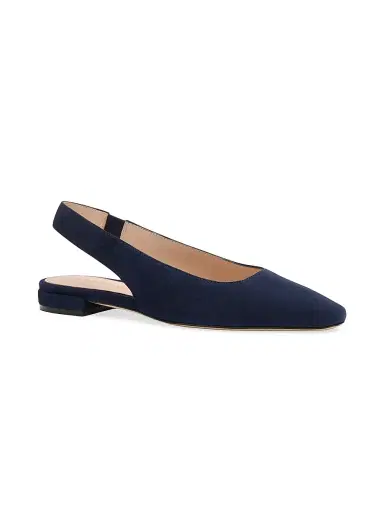 Stuart Weitzman Women's Stassi Suede Slingback Flats - Nice Blue - Size 9.5 | Thumbnail 2 Stuart Weitzman Women's Stassi Suede Slingback Flats - Nice Blue - Size 9.5 | Thumbnail 2