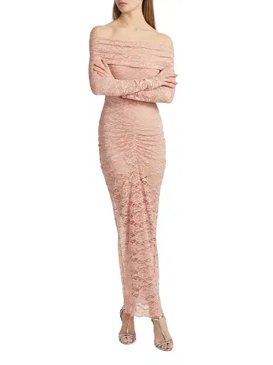 Ronny Kobo Women's Yessenia Lace Off-The-Shoulder Dress - Rose | Thumbnail 2