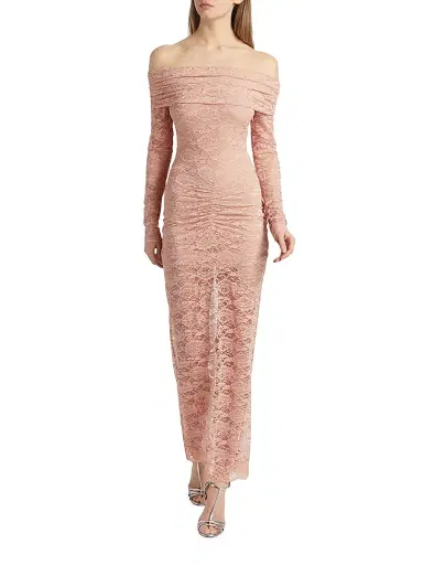 Ronny Kobo Women's Yessenia Lace Off-The-Shoulder Dress - Rose | Thumbnail 3