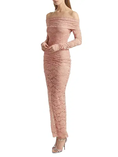 Ronny Kobo Women's Yessenia Lace Off-The-Shoulder Dress - Rose | Thumbnail 4