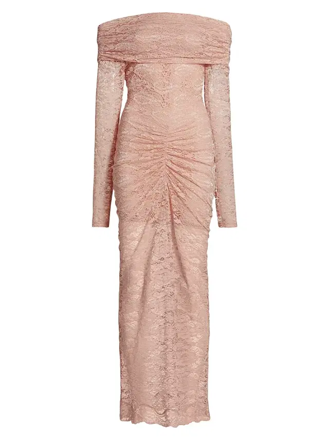 Ronny Kobo Women's Yessenia Lace Off-The-Shoulder Dress - Rose