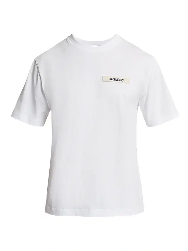 Jacquemus Men's Grosgrain Logo Cotton T-Shirt - White