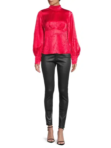 Hope for Flowers Women's Satin Turtleneck Blouse | Thumbnail 2