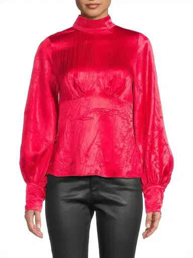 Hope for Flowers Women's Satin Turtleneck Blouse | Thumbnail 3