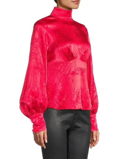 Hope for Flowers Women's Satin Turtleneck Blouse | Thumbnail 4