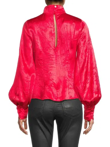 Hope for Flowers Women's Satin Turtleneck Blouse | Thumbnail 5