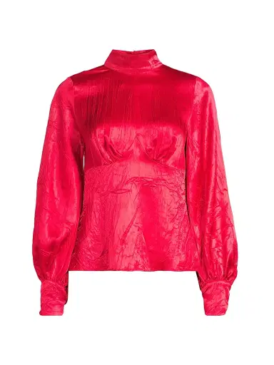 Hope for Flowers Women's Satin Turtleneck Blouse | Thumbnail 1