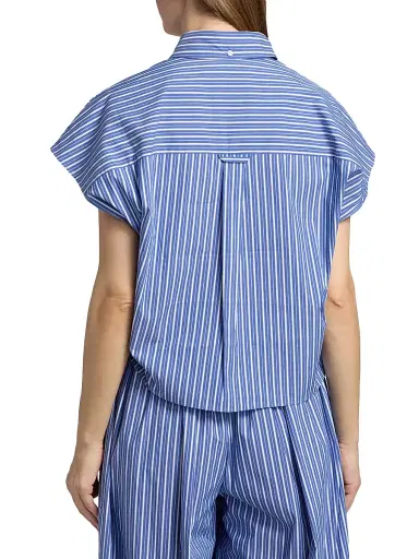 Ronny Kobo Women's Carmena Striped Cotton-Blend Button-Down Top - Cobalt Stripe - Size Large | Thumbnail 5 Ronny Kobo Women's Carmena Striped Cotton-Blend Button-Down Top - Cobalt Stripe - Size Large | Thumbnail 5