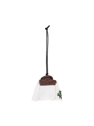 JW Anderson Women's House Cardigan Wool-Blend Bag Charm - Light Grey | Thumbnail 2