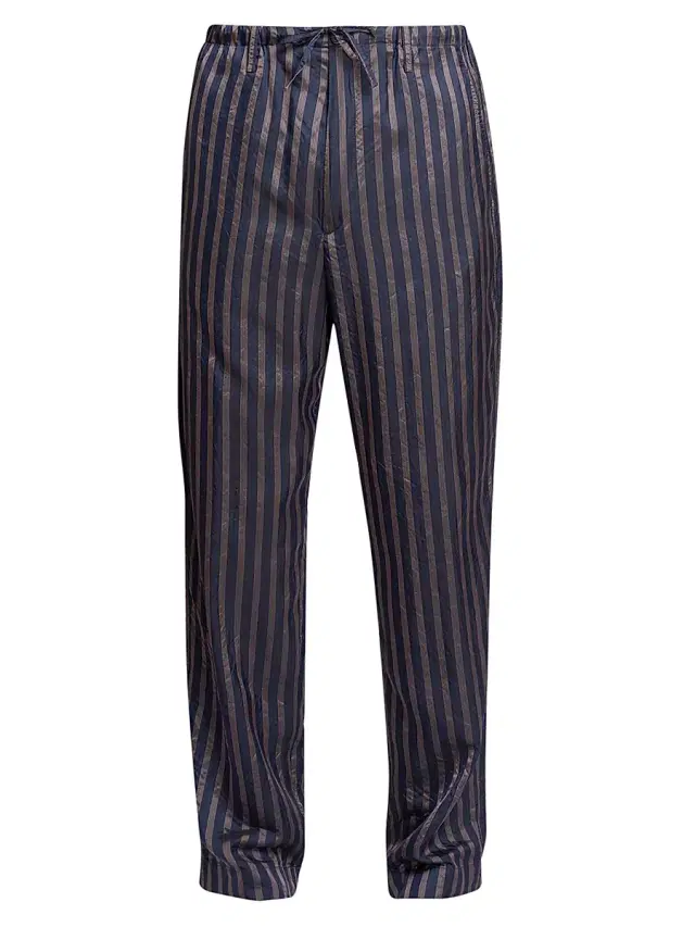 Dries Van Noten Men's Penny Long Striped Pants - Navy