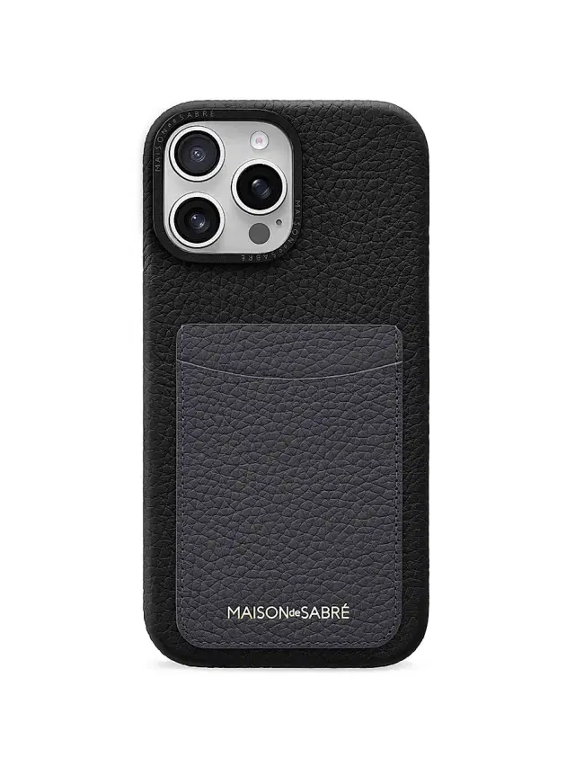 MAISON de SABRÉ Card Phone Case (iPhone 16 Pro) - Graphite Caviar