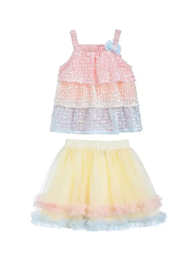 Mimi Tutu Little Girl's Sunset Layered Dress Set - Salmon