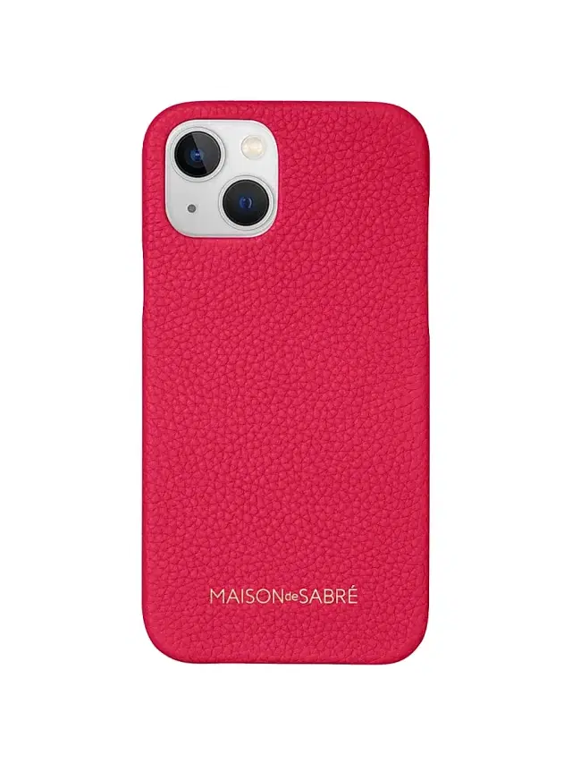 Maison de Sabre Leather Phone Case (iPhone 13) - Shibuya Fuchsia