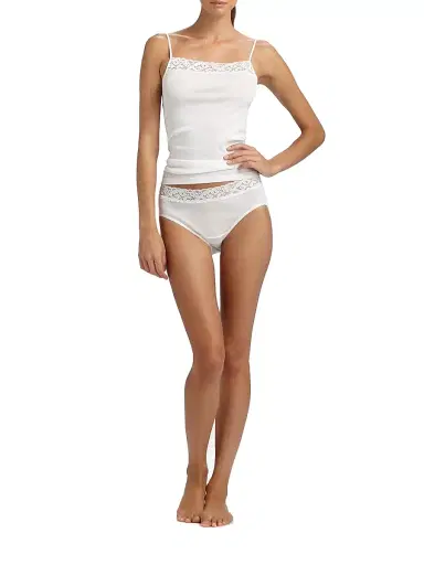 Hanro Women's Moments Cotton Hipster Brief - White | Thumbnail 2