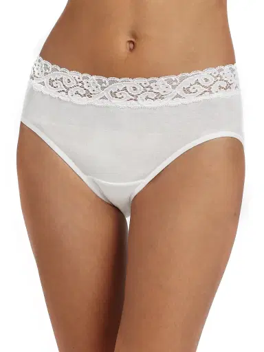 Hanro Women's Moments Cotton Hipster Brief - White | Thumbnail 1
