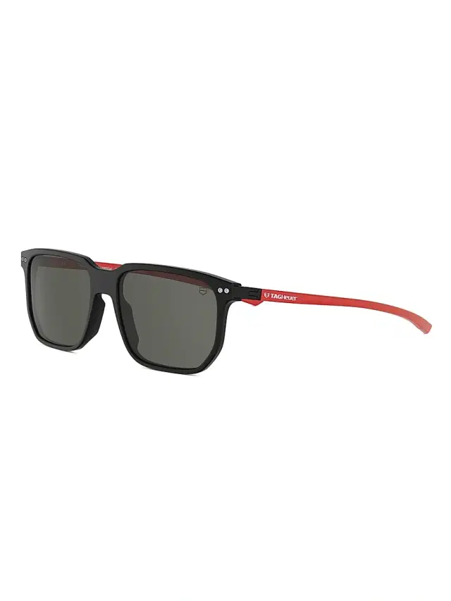 TAG Heuer Men's Essential 56MM Square Sunglasses - Matte Black Smoke