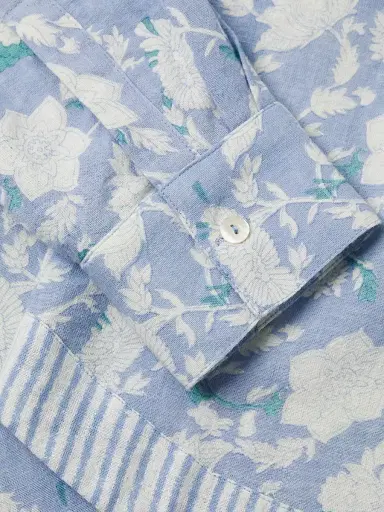 Ro's Garden Women's Brisa Boyfriend Floral Cotton Top - Blue Condolina | Thumbnail 6 Ro's Garden Women's Brisa Boyfriend Floral Cotton Top - Blue Condolina | Thumbnail 6