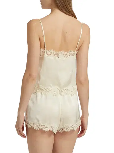 DÔEN Women's Kira Lace-Trimmed Silk Camisole - Sea Salt | Thumbnail 5