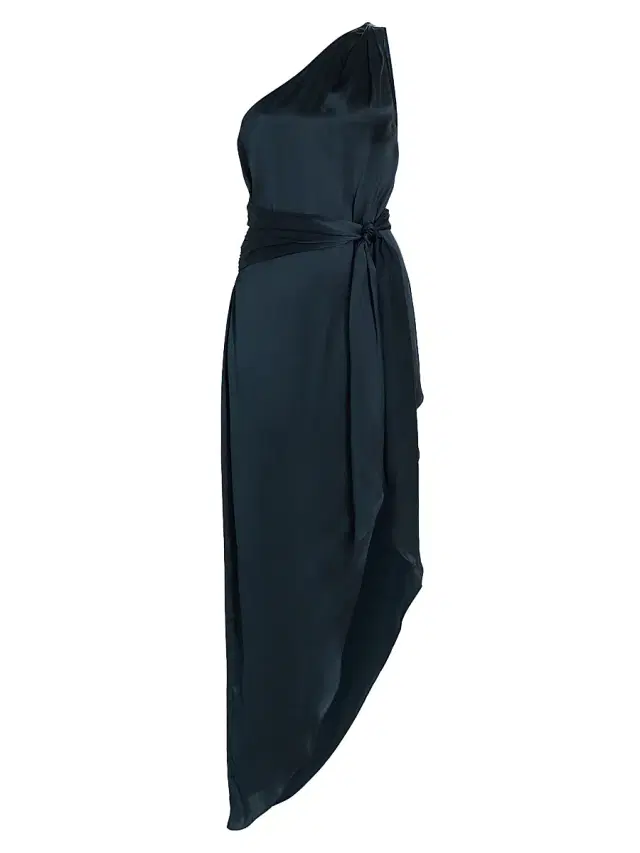 Amanda Uprichard Women's Palmira Silk One-Shoulder Maxi Dress - Ink