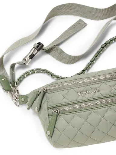 MZ Wallace Women's Crosby Small Quilted Crossbody Bag - Agave Green | Thumbnail 6 MZ Wallace Women's Crosby Small Quilted Crossbody Bag - Agave Green | Thumbnail 6