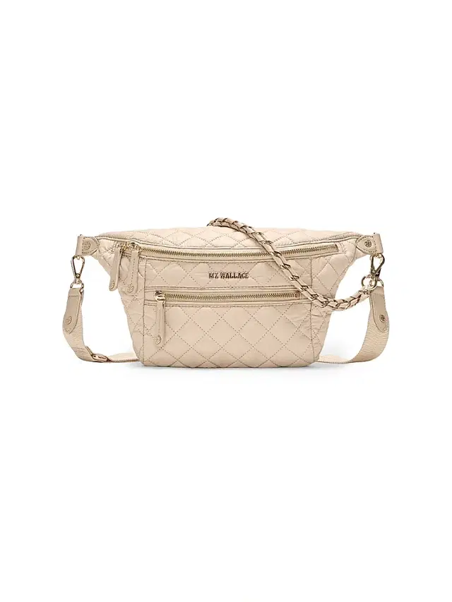 MZ Wallace Women's Crosby  Quilted Crossbody Bag - Buff